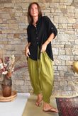 Pia Pillow Cotton Embroidered Tile Classic Shirt Black